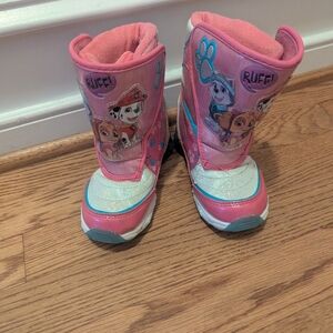 Paw Patrol Toddler Snow Boots Size 9 Pink Nickelodeon Outdoor Girls